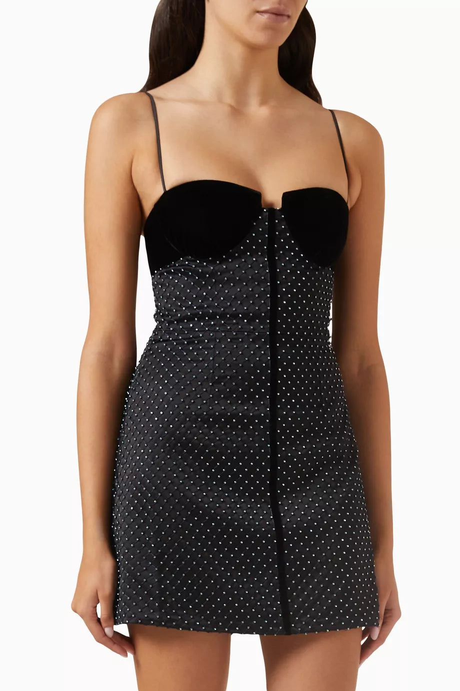 Eclipse Crystal-embellished Mini Dress in Satin