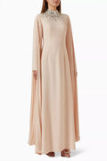 Ciela Embellished Cape-sleeve Gown
