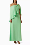 Cleva One-shoulder Cape Maxi Dress