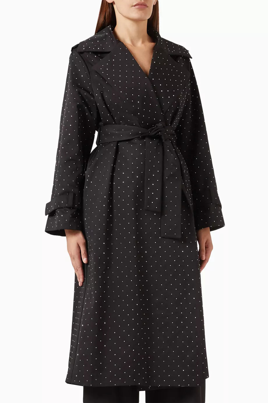 Embellished Belted Coat