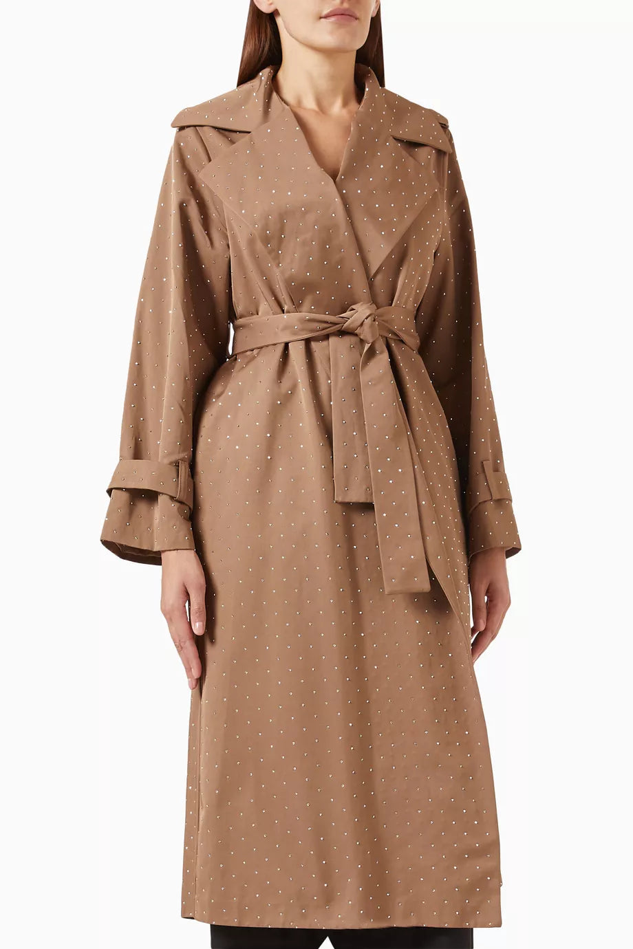 Embellished Belted Coat