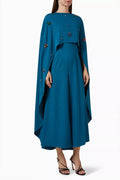 Embellished Cape & Jumpsuit Set in Stretch-crepe