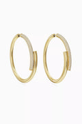 Dextera Crystal Hoop Earrings in Gold-tone Metal