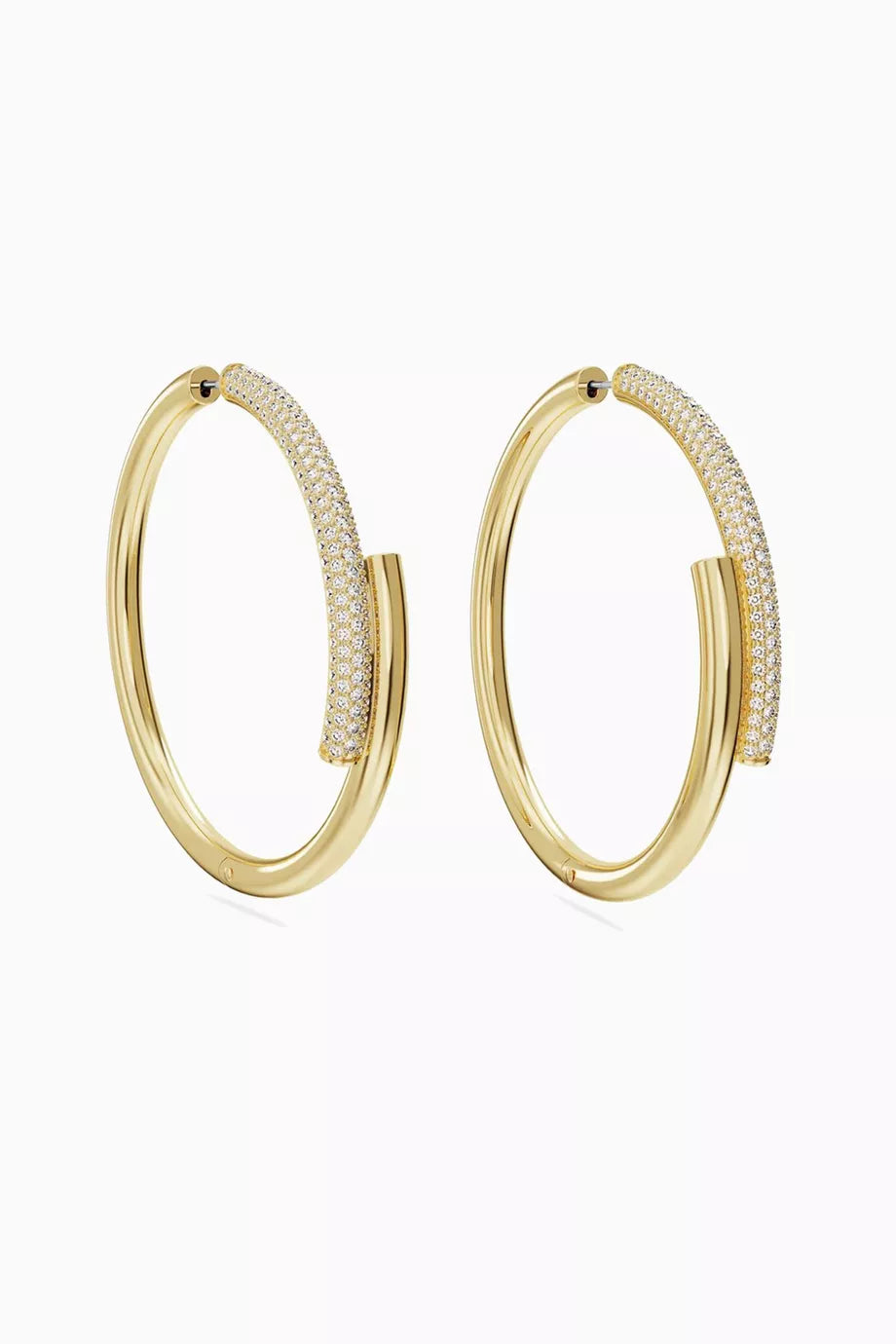 Dextera Crystal Hoop Earrings in Gold-tone Metal