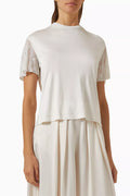 Love Capsule Macramé Stripe T-shirt in Silk