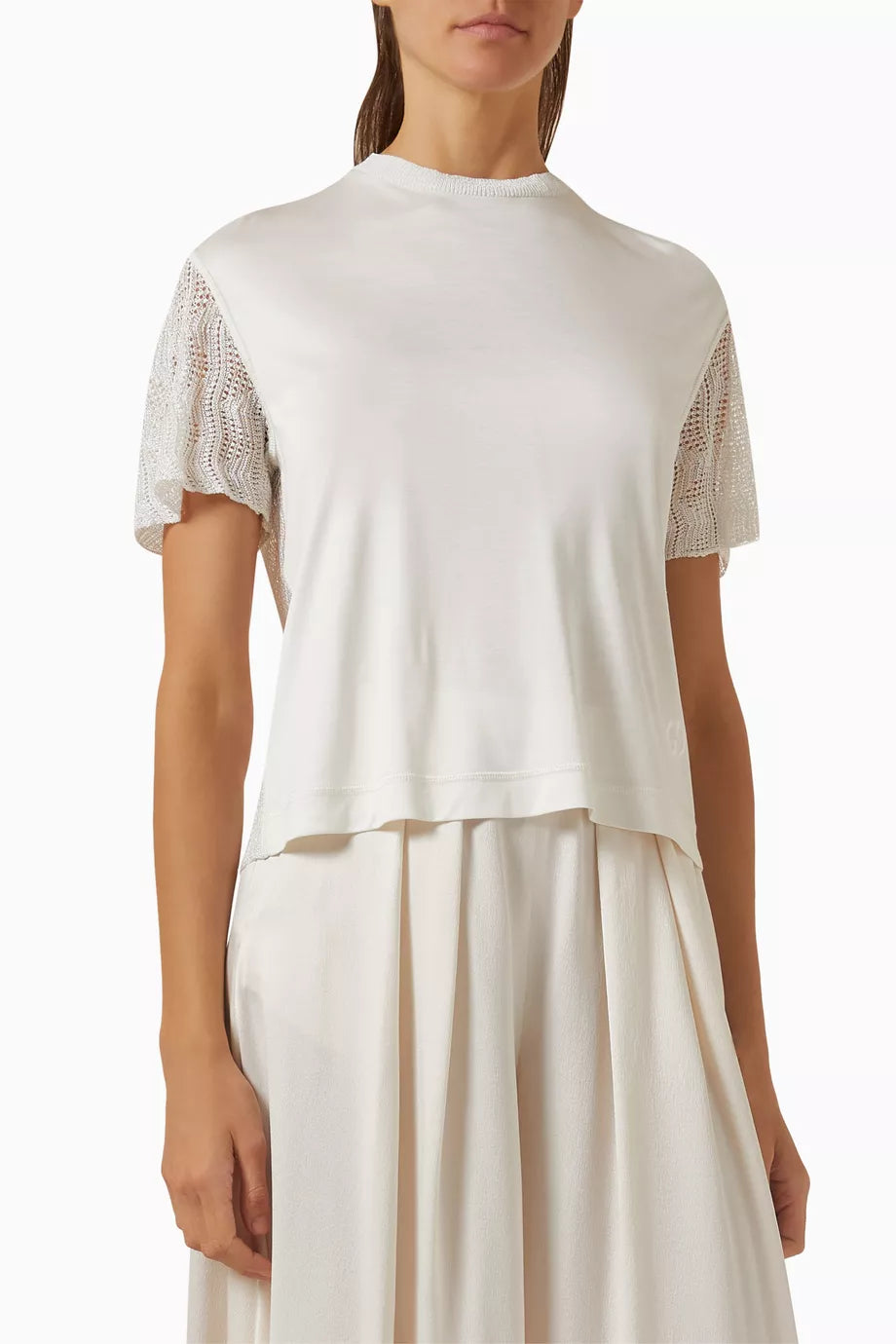 Love Capsule Macramé Stripe T-shirt in Silk