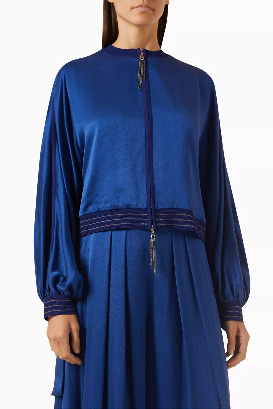 Love Capsule Zip-up Shirt Jacket in Silk-crepe