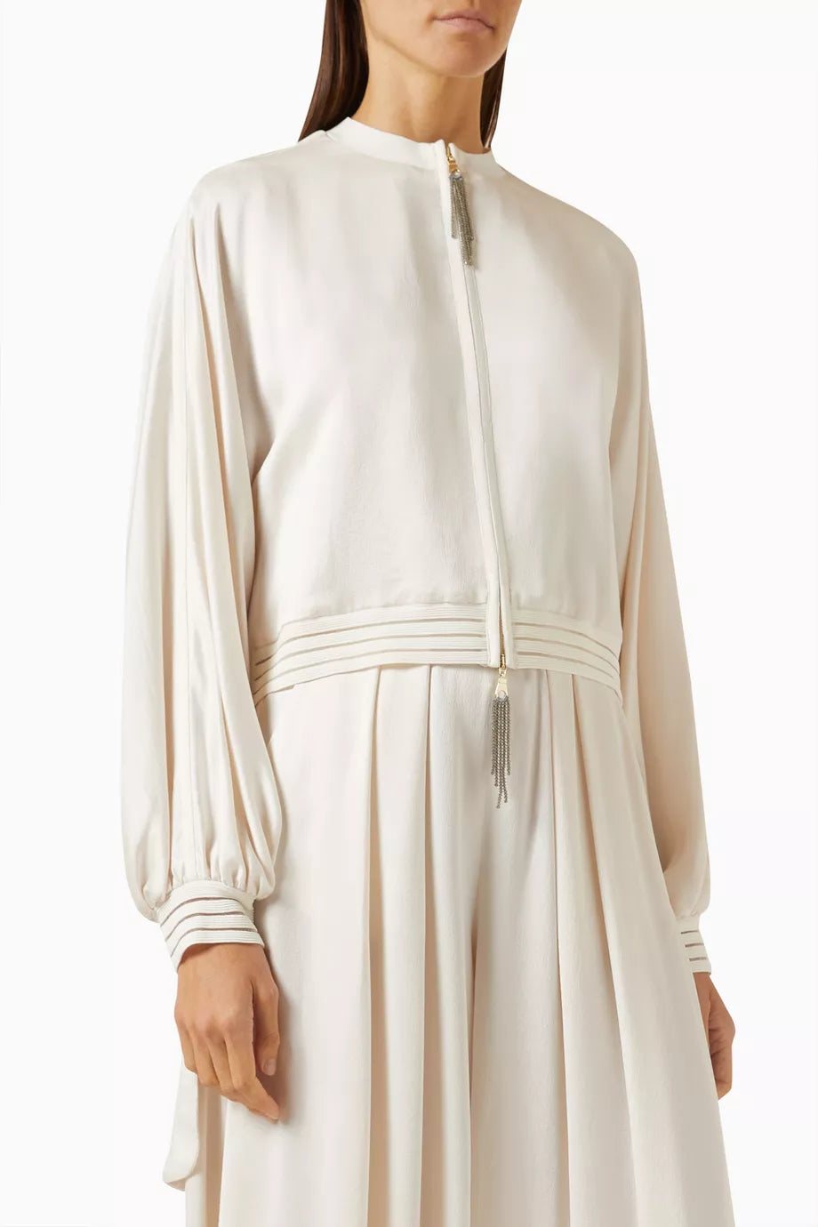 Love Capsule Zip-up Shirt Jacket in Silk-crepe