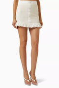 Grem Ruched Mini Skirt in Tweed