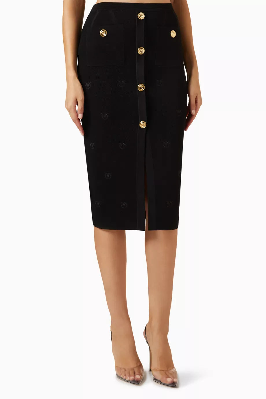 Buttoned Midi Skirt in Knit