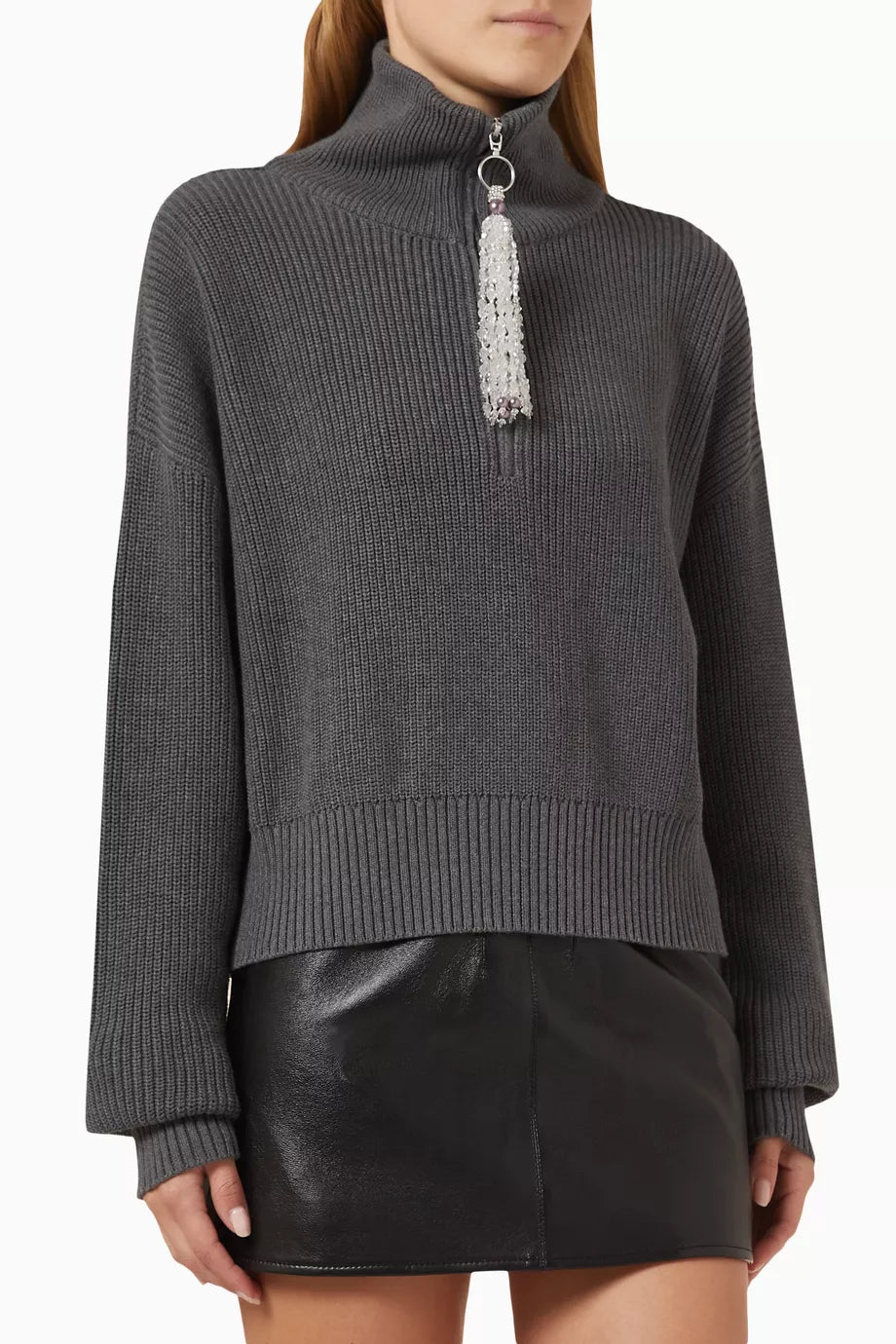 Embellished-tassel Sweater in Wool-knit