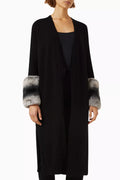 Long Cuff Cardigan in Wool-cashmere Knit
