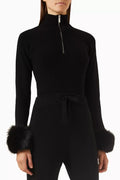 High-neck Bodysuit in Merino Wool