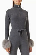 High-neck Bodysuit in Merino Wool