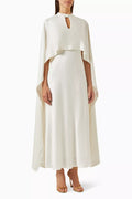 Amory Cape Maxi Dress in Satin-crepe