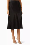 Blane Midi Skirt in Satin