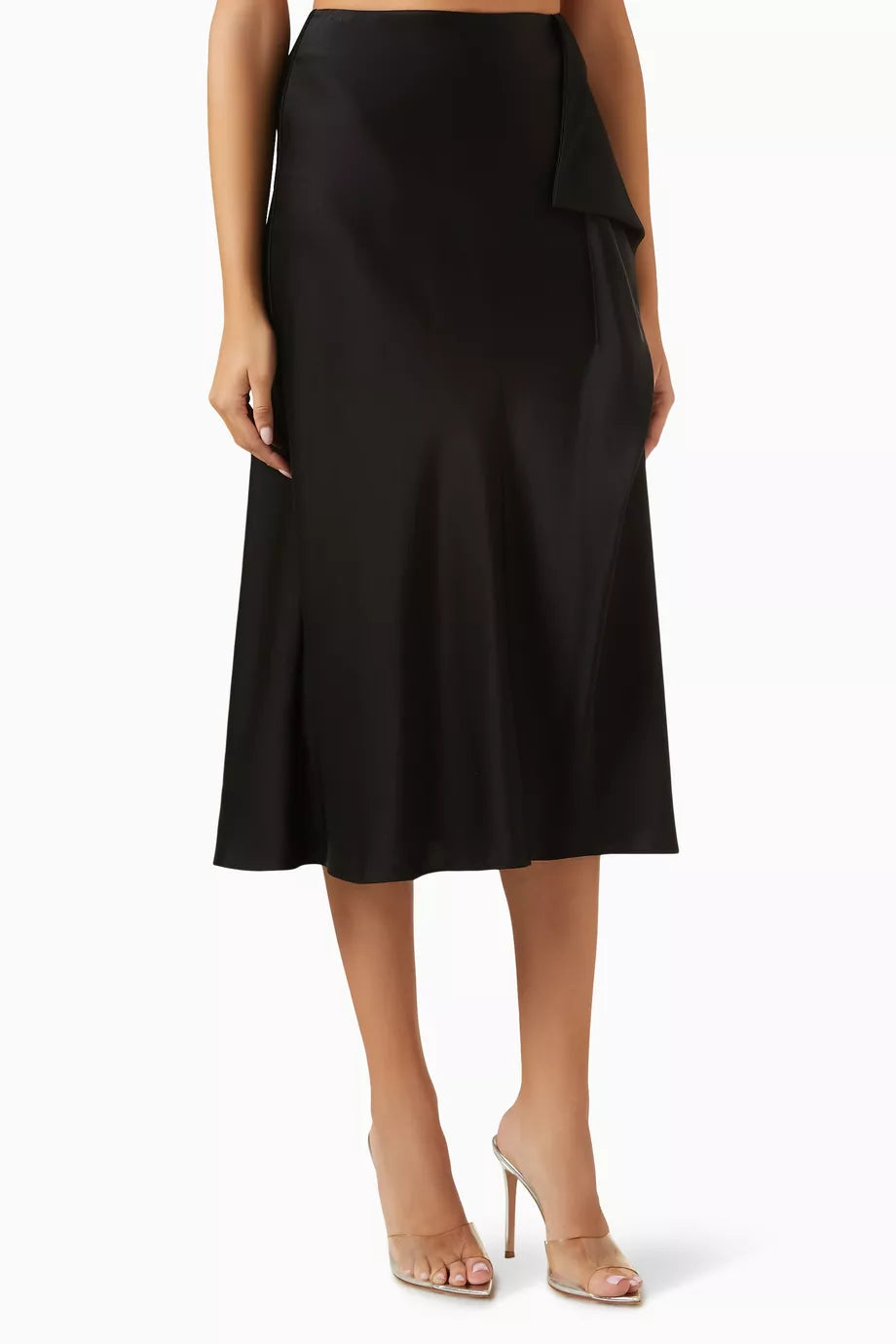 Blane Midi Skirt in Satin