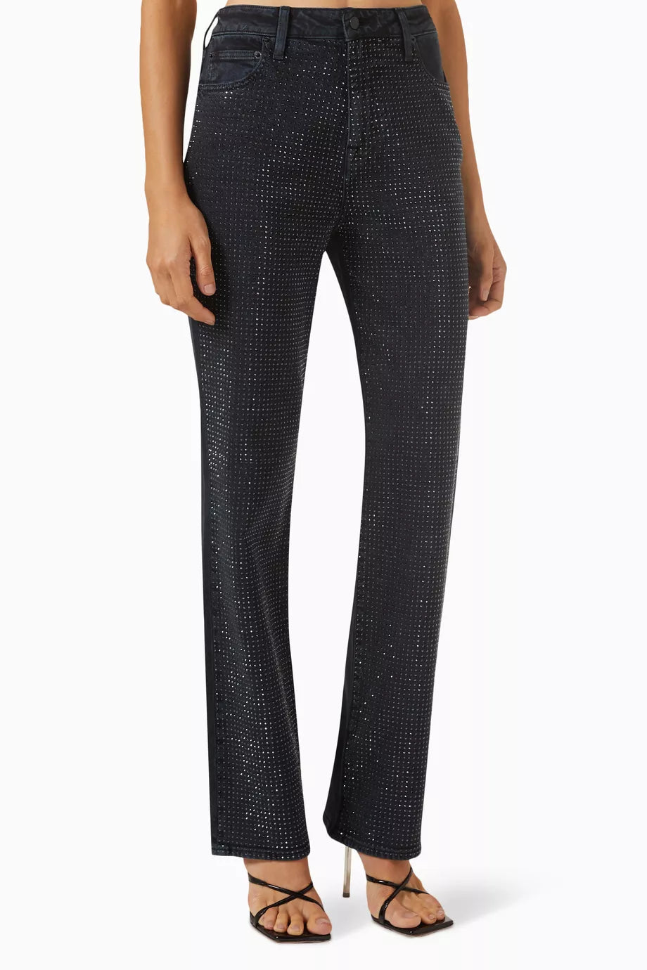 Liam Embellished High-rise Straight-leg Jeans