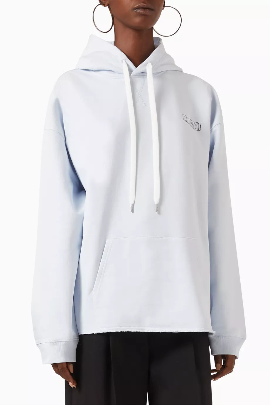 Drawstring Hoodie in Cotton-fleece
