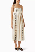 Elin Embroidered Midi Dress in Cotton