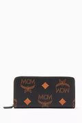 Large Zip Maxi Visetos Wallet in Coated-canvas