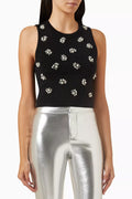 Amity Pearl-embellished Crop Top in Merino Wool