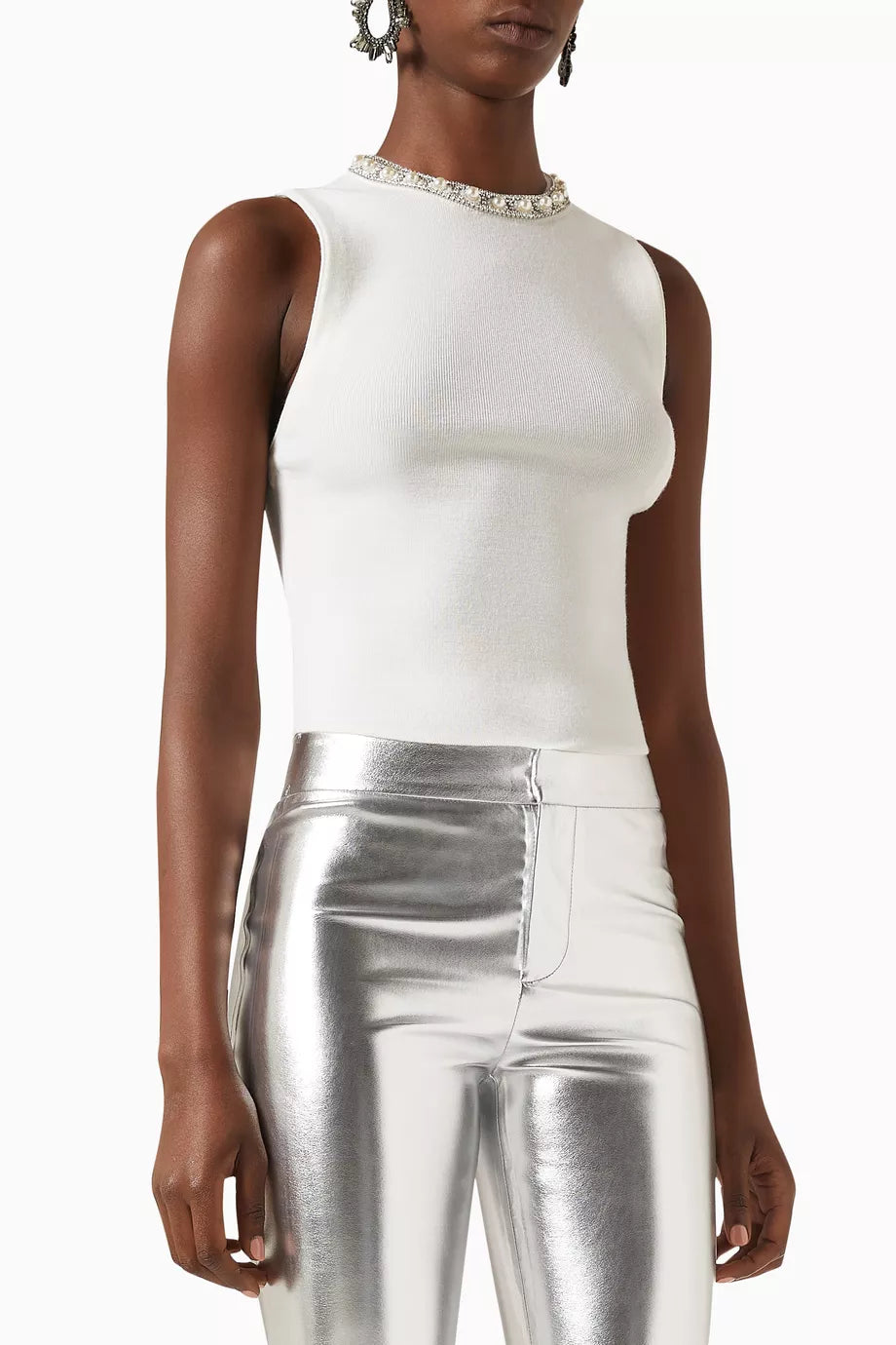 Amity Cropped Tank Top in Nylon