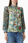 Ilan Smocked Floral Shirt