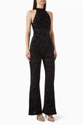 Cataline High-neck Jumpsuit in Sequins