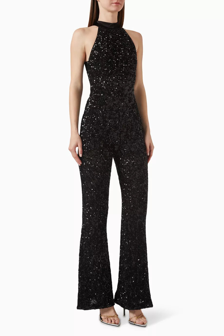 Cataline High-neck Jumpsuit in Sequins