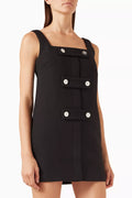 Medusa Button Mini Dress in Twill