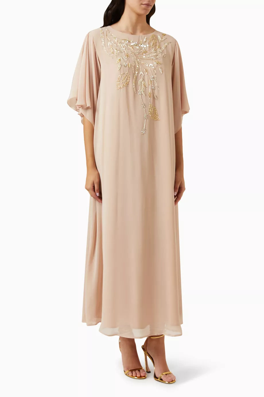 Hand Embroidered Jalabiya in Chiffon