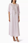 Hand Embroidered Jalabiya in Chiffon