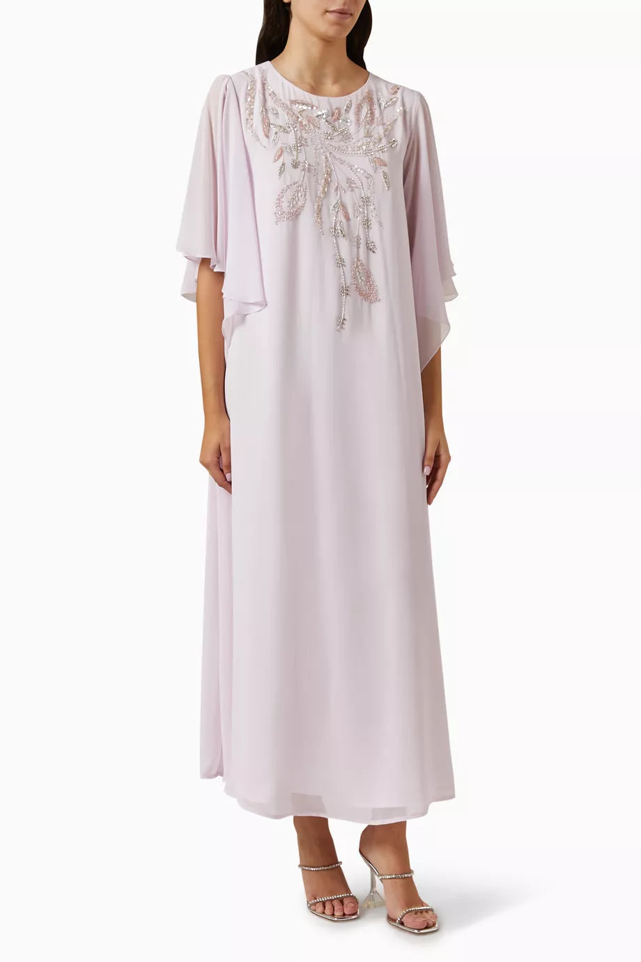 Hand Embroidered Jalabiya in Chiffon