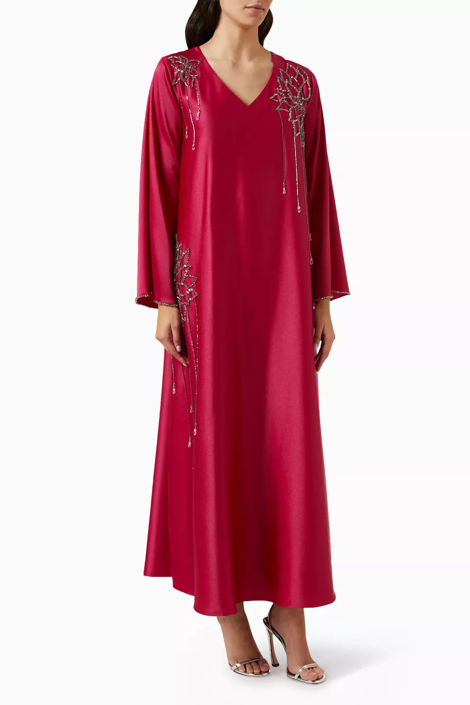 Hand Embellished Jalabiya in Soft Crêpe