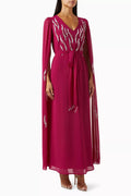 Hand Embroidered Sequin Jalabiya in Chiffon