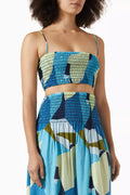 Jaylin Paradise-print Crop Top in Rayon-nylon