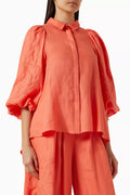Lola Embroidery Shirt in Linen