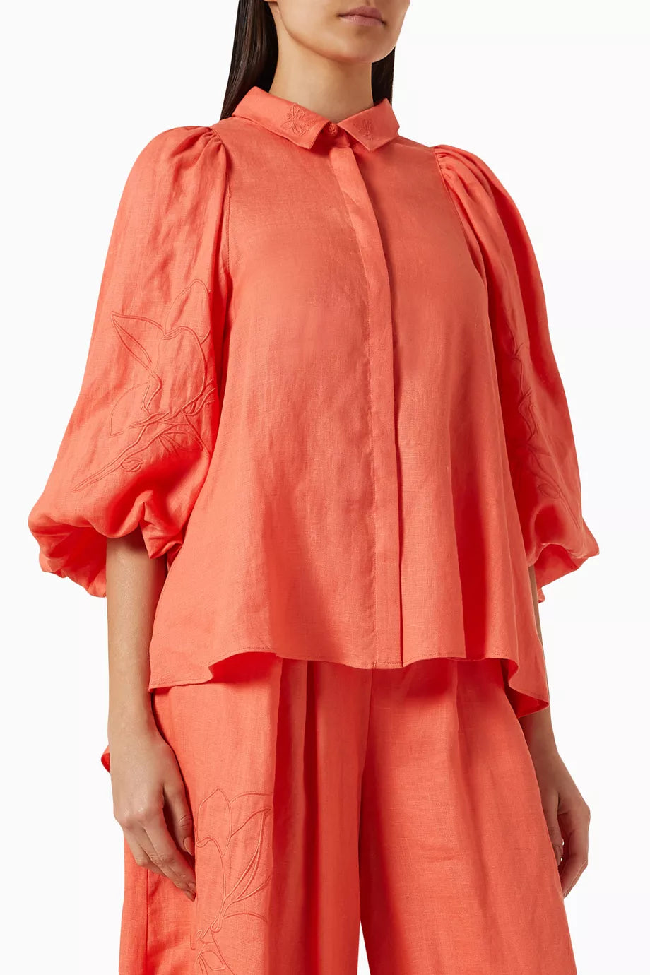 Lola Embroidery Shirt in Linen