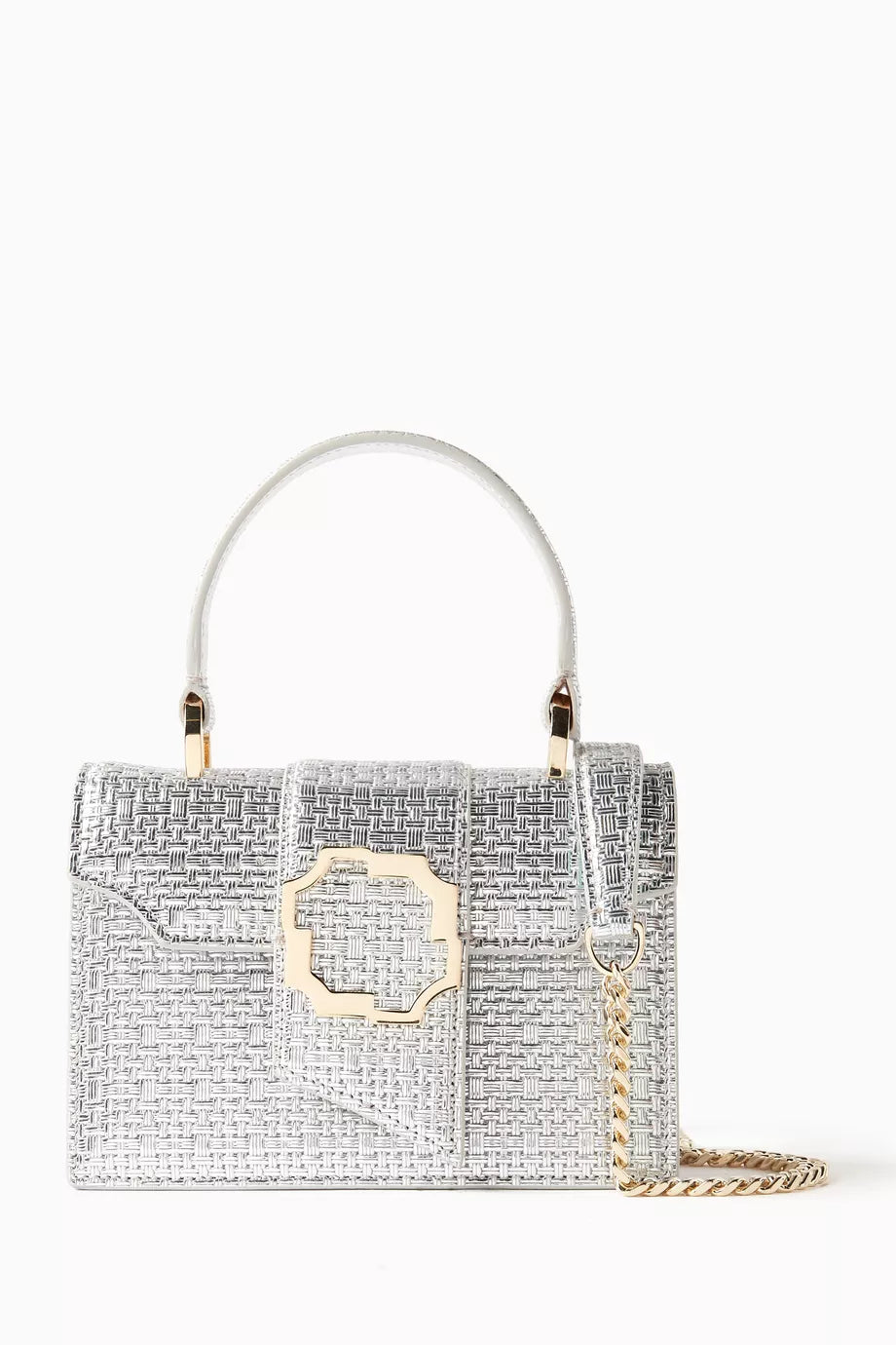 Mini Audrey Top-handle Bag in Embossed Wicker