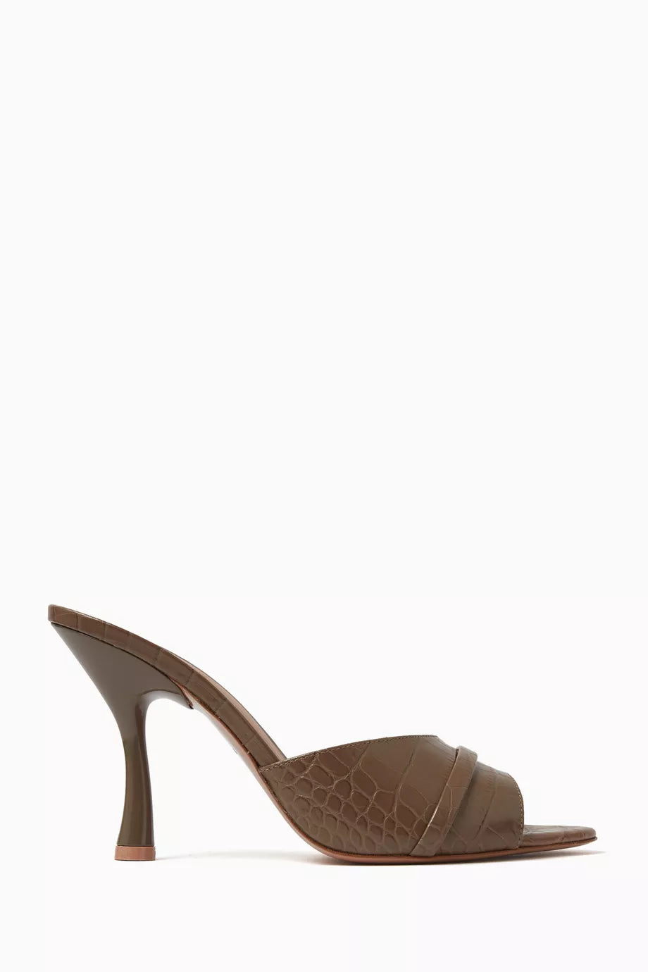 Julia 70 Mule Sandals in Croc-embossed Leather