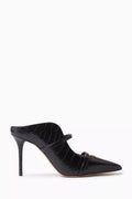 Maureen 85 Mules in Croc-embossed Leather