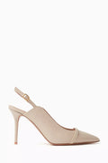 Marion 85 Slingback Pumps in Croc-embossed Leather