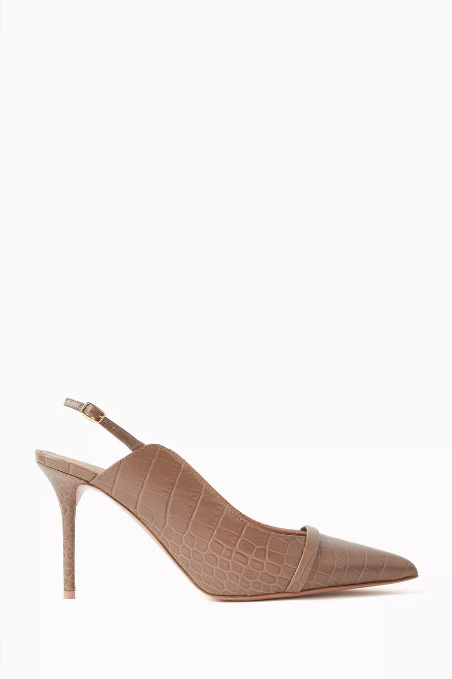 Marion 85 Slingback Pumps in Croc-embossed Leather