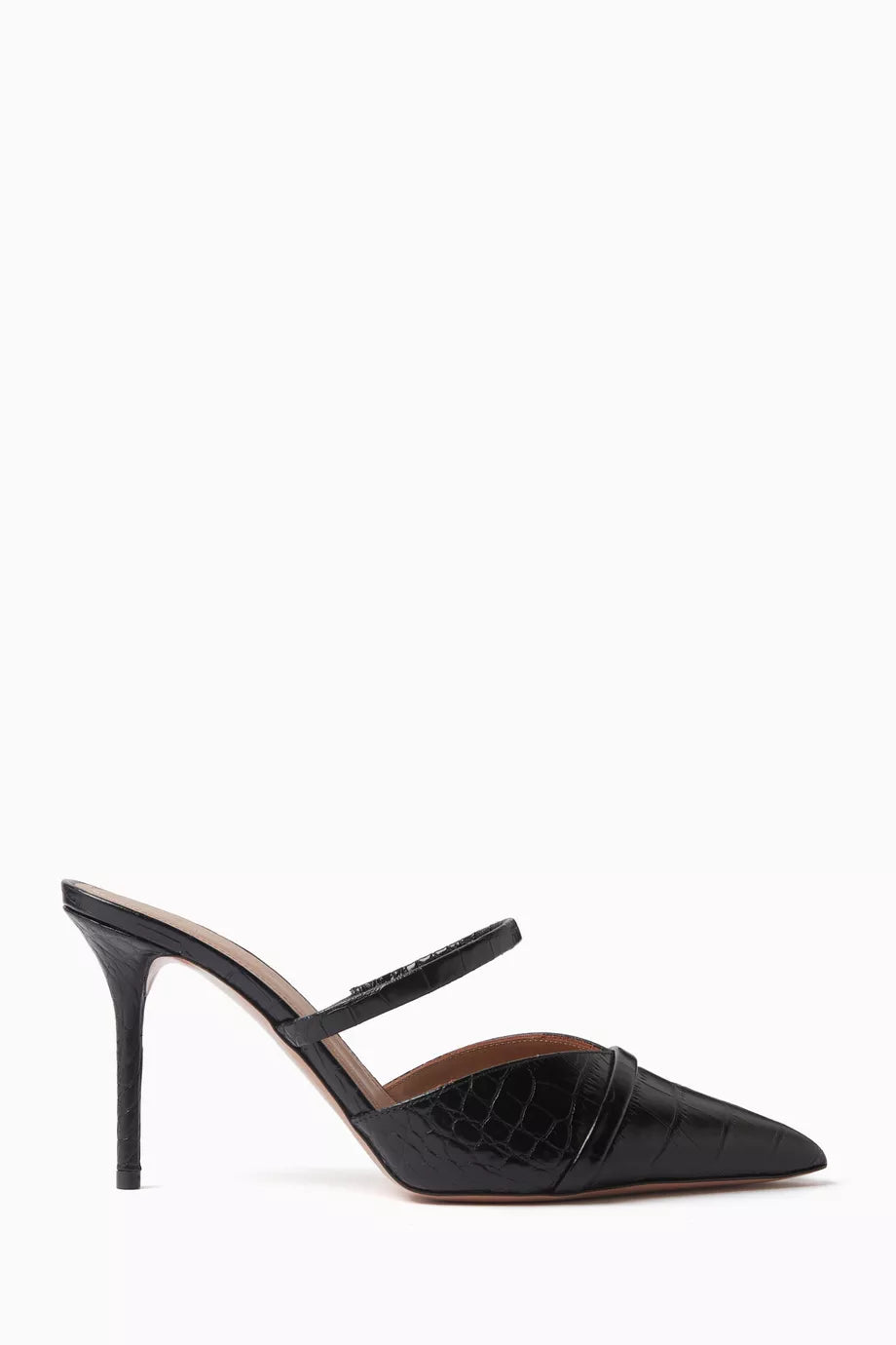 Frankie 85 Mules in Croc-embossed Leather