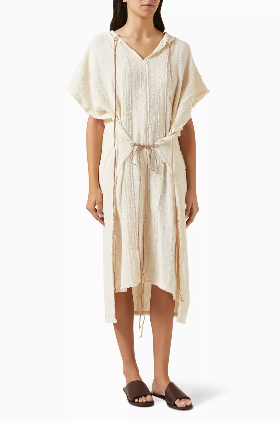 Ntuchi Hooded Poncho in Cotton-gauze
