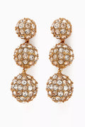 Crystal Ball Drop Earrings in Metal