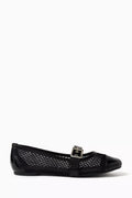 Hanna Ballet Flats in Mesh & Patent Leather