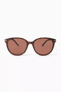 Havana Round-eye Sunglasses in Recycled Acetate