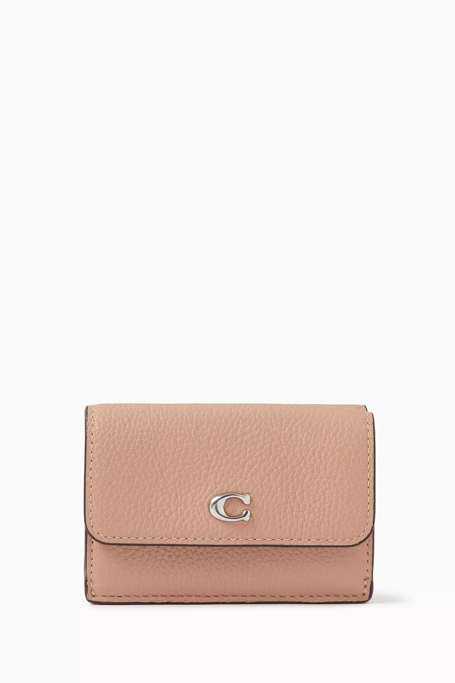 Mini Tri-fold Wallet in Pebbled Leather